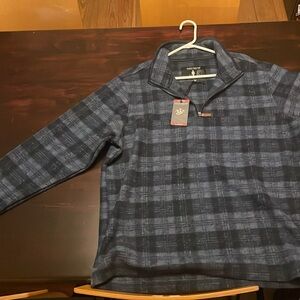 John Wayne stock and supply XL quarter zip plad pullover. NWT